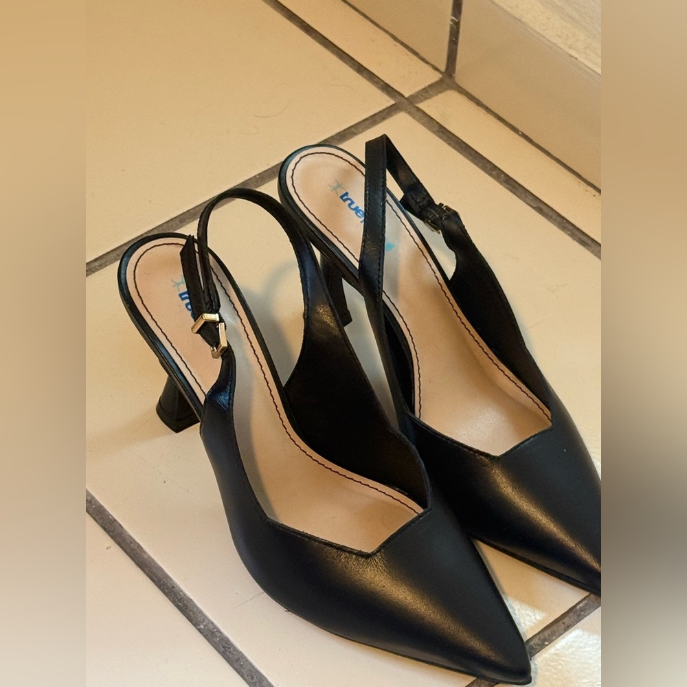 True Soul Black Slingback Heels Never used!!! 6B